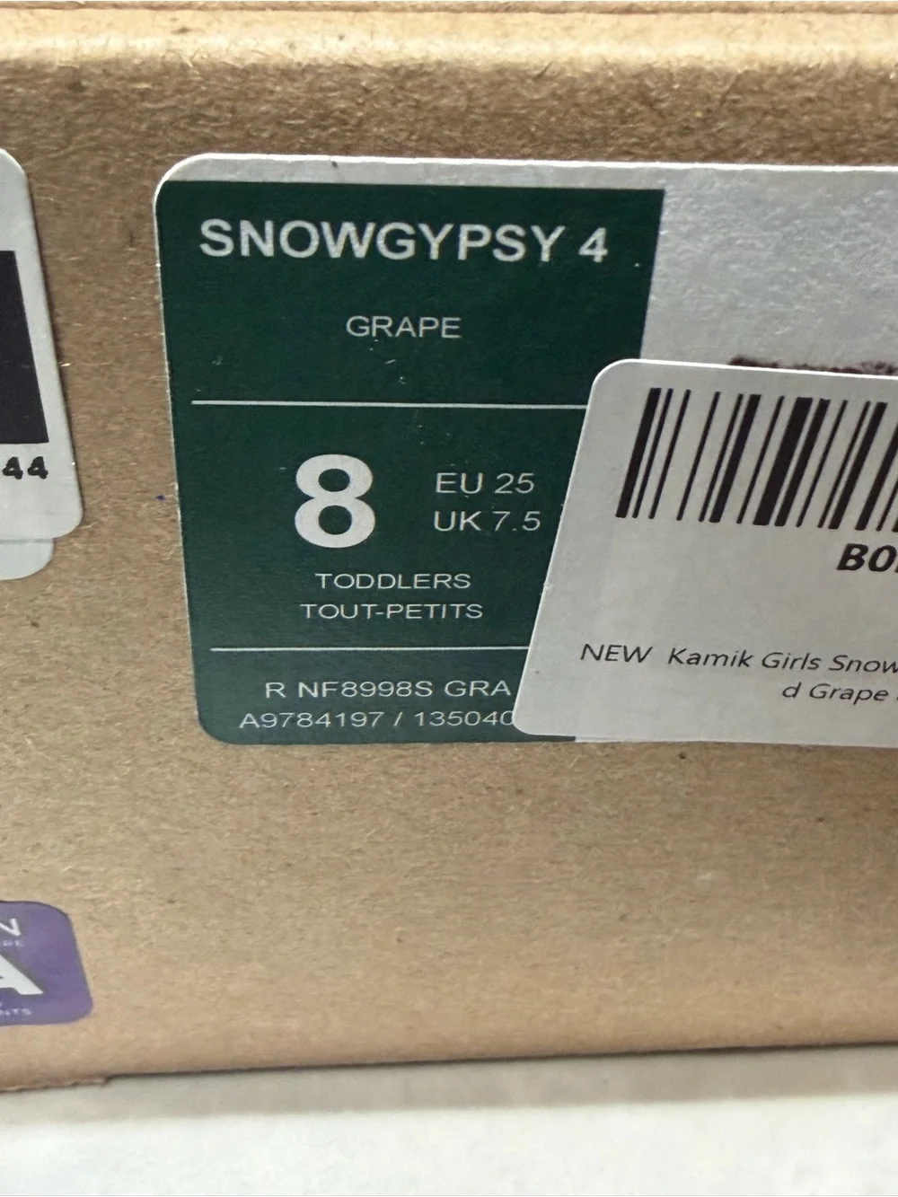 Kamik Children's Winter Snow Boots with Faux Fur Trim - Black & Plum